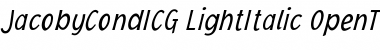 JacobyCondICG LightItalic Font