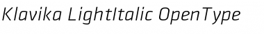 Klavika Light Italic Font