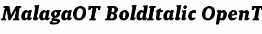 Malaga OT Bold Italic Font