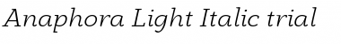 Anaphora Trial Light Italic Font