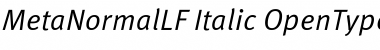 Meta Normal Lf Italic Font