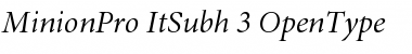 Minion Pro Italic Subhead Font