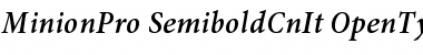 Minion Pro Semibold Cond Italic Font