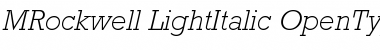 Rockwell Light Italic Font