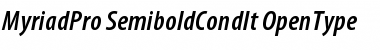 Myriad Pro Semibold Condensed Italic Font