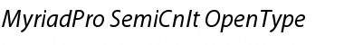 Myriad Pro SemiCondensed Italic Font