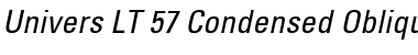 Univers LT 57 Condensed Italic Font