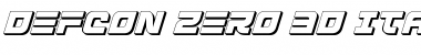 Download Defcon Zero 3D Italic Font