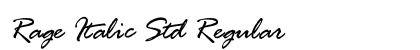 Rage Italic Std Regular Font Rage Italic Std Regular Font Preview
