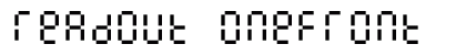 Readout OneFront Font Readout OneFront Font Preview