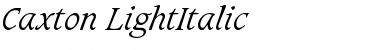 Download Caxton-LightItalic Font