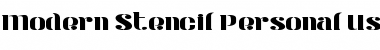 Modern Stencil Personal Use Regular Font