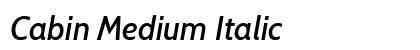 Cabin Medium Italic Font Preview Cabin Medium Italic Font Preview