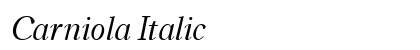Carniola Italic Font Preview Carniola Italic Font Preview