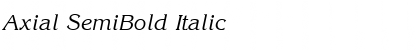 Axial SemiBold Italic Font