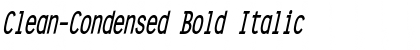 Clean-Condensed Bold Italic Font
