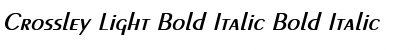 Download Crossley Light Bold Italic Font