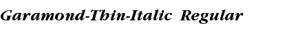 Garamond-Thin-Italic Regular Font