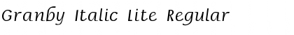 Granby Italic Lite Regular Font