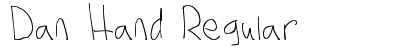 Dan Hand Regular Font Preview Dan Hand Regular Font Preview