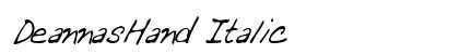 DeannasHand Italic Font Preview DeannasHand Italic Font Preview