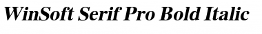 WinSoft Serif Pro Bold Italic