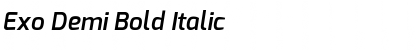 Exo Demi Bold Italic Font
