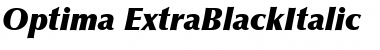 Optima ExtraBlackItalic Font