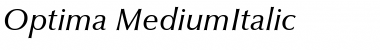 Optima MediumItalic Font