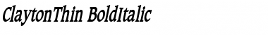 ClaytonThin BoldItalic Font