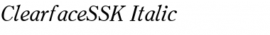 ClearfaceSSK Italic