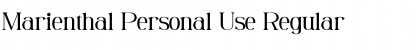 Download Marienthal Personal Use Font