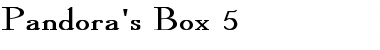 Pandora's Box 5 Bold Font