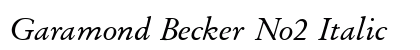 Garamond Becker No2 Italic Font Garamond Becker No2 Italic Font Preview
