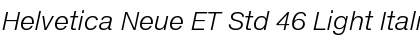 Helvetica Neue ET Std 46 Light Italic Font