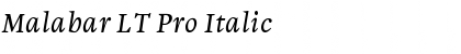 Malabar LT Pro Italic Font