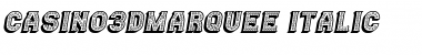 Casino 3D Marquee Italic Font