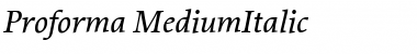 Proforma MediumItalic Font