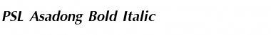 PSL-Asadong Bold Italic