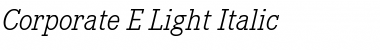 Corporate E BQ Light Italic Font