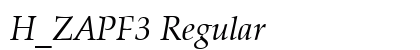 H_ZAPF3 Regular Font H_ZAPF3 Regular Font Preview