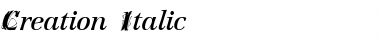 Creation Italic Font