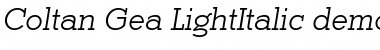 Coltan Gea Light Italic Font
