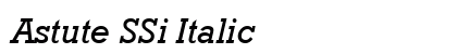 Astute SSi Italic Font Astute SSi Italic Font Preview