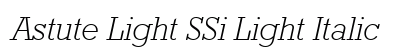 Astute Light SSi Light Italic Font Astute Light SSi Light Italic Font Preview
