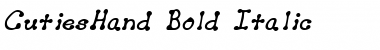 CutiesHand Bold Italic Font
