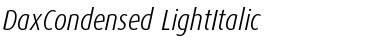 DaxCondensed-LightItalic Font