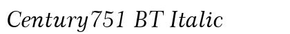 Century751 BT Italic Font Preview Century751 BT Italic Font Preview