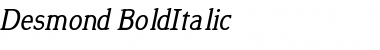 Desmond Bold Italic Font