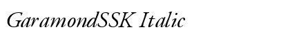 GaramondSSK Italic Font GaramondSSK Italic Font Preview